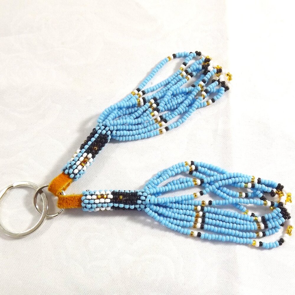 Hand Crafted Multicolor Beaded Keychain - Picture 2 of 6